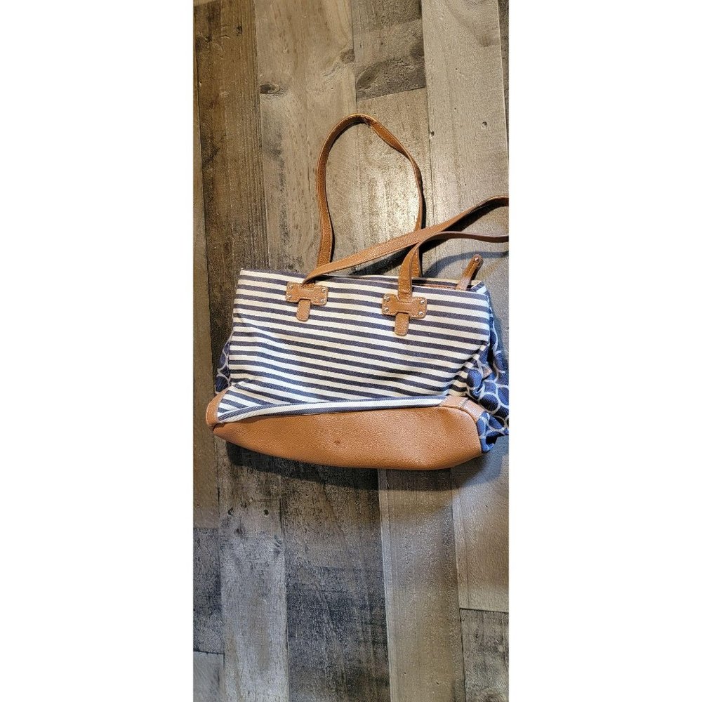 Nine‎ West blue red striped handbag purse